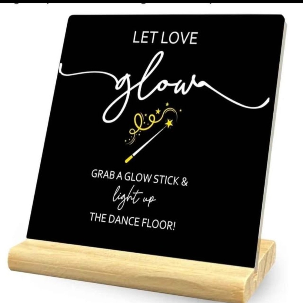 Acrylic Love Theme Tabletop Sign For Glow Sticks